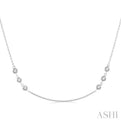 3/4 Ctw Round Cut Diamond Station Necklace in 14K White Gold