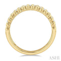 1/5 ctw Ball Bead Border Round Cut Diamond Fashion Band in 14K Yellow Gold