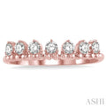 1/3 ctw Lined Circular Mount Round Cut Diamond Fashion Stackable Band in 14K Rose Gold