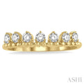 1/3 ctw Lined Circular Mount Round Cut Diamond Fashion Stackable Band in 14K Yellow Gold