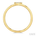 1/20 Ctw Initial 'F' Round Cut Diamond Fashion Ring in 10K Yellow Gold