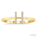 1/20 Ctw Initial 'H' Round Cut Diamond Fashion Ring in 10K Yellow Gold