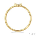 1/20 Ctw Initial 'V' Round Cut Diamond Fashion Ring in 10K Yellow Gold