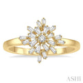 1/3 ctw Ballerina Baguette and Round Cut Diamond Fashion Ring in 14K Yellow Gold