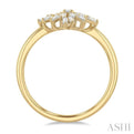 1/3 ctw Ballerina Baguette and Round Cut Diamond Fashion Ring in 14K Yellow Gold