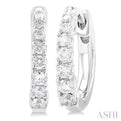 1/4 ctw Graduated Round Cut Diamond Fashion Huggies in 10K White Gold