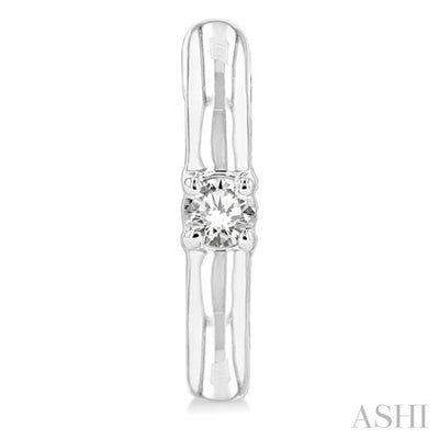 1/10 ctw Petite Single Round Cut Diamond Fashion Huggies in 10K White Gold