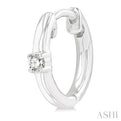 1/10 ctw Petite Single Round Cut Diamond Fashion Huggies in 10K White Gold