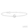 1/20 ctw Initial 'G' Round Cut Diamond Bracelet in 10K White Gold