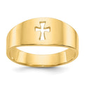 14k Polished Cut-out Cross Ring