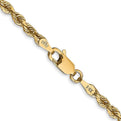 14K 22 Inch 3mm Diamond-cut Quadruple Rope Lobster Clasp Chain