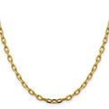 14K 18 inch 3.7mm Semi-Solid Diamond-cut Open Link Cable with Lobster Clasp Chain