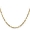 14K 20 inch 2.5mm Semi-Solid Figaro with Lobster Clasp Chain