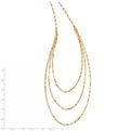 14k Polished Triple Strand Necklace