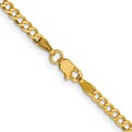 14K 20 inch 3.1mm Lightweight Flat Cuban with Lobster Clasp Chain