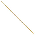 14k Two-tone Triple Strand 9in Plus 1in ext. Anklet