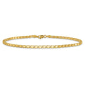 14k Polished Double-Sided Heart 10in Anklet