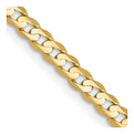 14K 22 inch 3mm Open Concave Curb with Lobster Clasp Chain