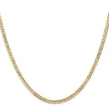 14K 22 inch 3mm Open Concave Curb with Lobster Clasp Chain