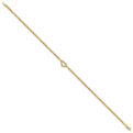 14k Diamond-cut Open Heart Rope Anklet