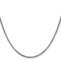 14K White Gold 24 inch 1.75mm Semi-Solid Round Box with Lobster Clasp Chain