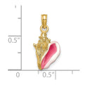 14k Enameled 3-D Conch Shell Pendant