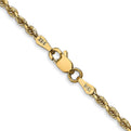 14K 22 Inch 2.25mm Diamond-cut Quadruple Rope Lobster Clasp Chain