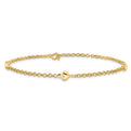 14k Puff Heart 10in Anklet