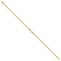 14k Polished Open-Heart 10inch Anklet