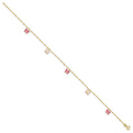 14k Enameled Butterfly 9in Plus 1in Ext Anklet