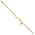 14k Cut-out Heart w/Dangling Heart Children's Figaro Link ID Bracelet