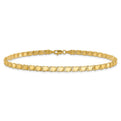 14k Polished Double-Sided Heart 10in Anklet