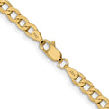 14K 24 inch 4.3mm Semi-Solid Curb with Lobster Clasp Chain