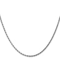 14K White Gold 20 inch 1.75mm Diamond-cut Rope with Lobster Clasp Chain