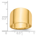 14K 15mm Flat-top Tapered Cigar Band Ring