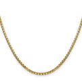14K 24 inch 2.45mm Semi-Solid Round Box with Lobster Clasp Chain