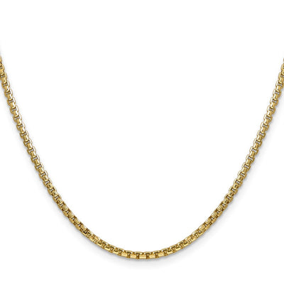 14K 24 inch 2.45mm Semi-Solid Round Box with Lobster Clasp Chain