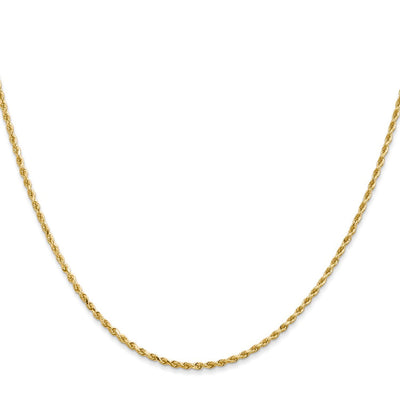 14K 22 inch 1.5mm Diamond-cut Rope with Lobster Clasp Chain
