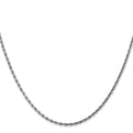 14K White Gold 22 inch 1.75mm Diamond-cut Rope with Lobster Clasp Chain