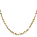 14K 24 inch 2.5mm Semi-Solid Figaro with Lobster Clasp Chain