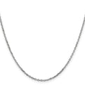 14K White Gold 16 inch 1.8mm Diamond-cut Round Open Link Cable with Lobster Clasp Chain