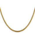 14K 24 inch 3.6mm Semi-Solid Round Box with Lobster Clasp Chain