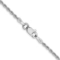 14K White Gold 20 inch 1.5mm Diamond-cut Rope with Lobster Clasp Chain