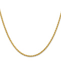 14K 20 inch 2.25mm Regular Rope with Lobster Clasp Chain