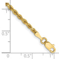 14K 7 inch 2.25mm Diamond-cut Rope with Lobster Clasp Chain