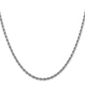 14K White Gold 18 inch 2.75mm Diamond-cut Rope with Lobster Clasp Chain