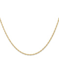 14K 24 inch Carded 1.35mm Cable Rope with Spring Ring Clasp Chain