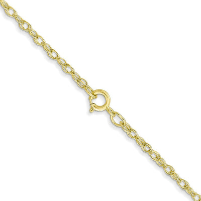 14K 24 inch Carded 1.35mm Cable Rope with Spring Ring Clasp Chain