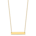 10K Medium Polished Blank Bar Necklace