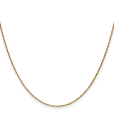 18K 18 inch 1.15mm Diamond-cut Cable with Fancy Lobster Clasp Chain